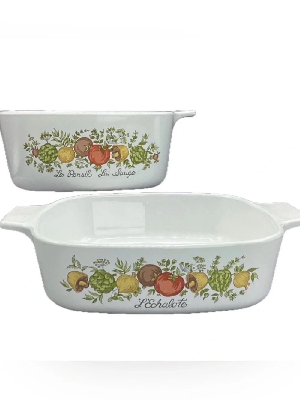 Vintage Corningware Spice of Life Set of 2.  Baking Dish 1 qt and 1.5 qt